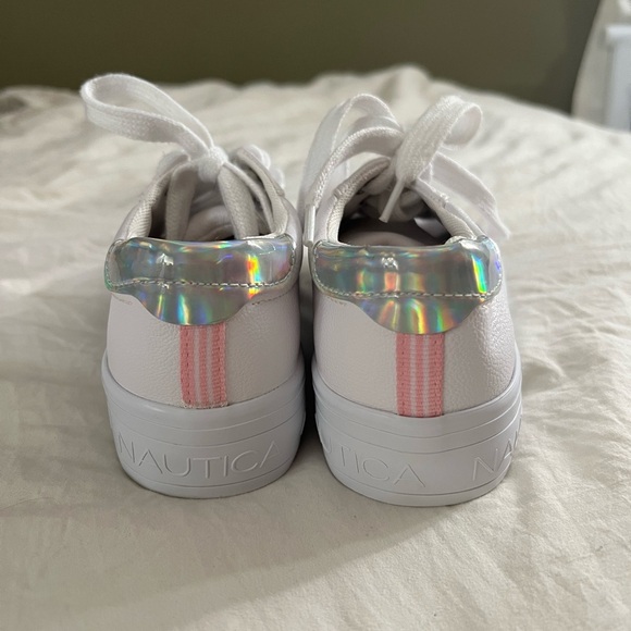 Nautica Women's White/ iridescent Sneakers - Picture 2 of 6
